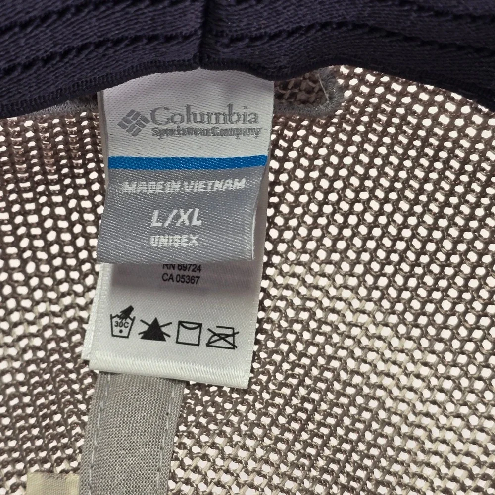 Columbia PFG Performance Fishing‎ Hat Tan Mesh American Flag Fish Logo Cap L/XL